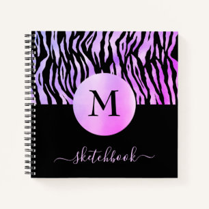 Carnet Monogramme Poster de animal violet Ombre Glam