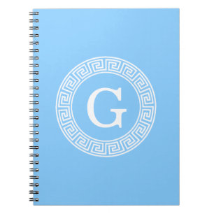 Carnet Monogramme principal grec blanc d'initiale de