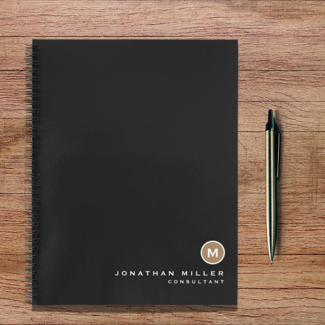 Carnet Monogramme professionnel Black Gold (Créateur téléchargé)
