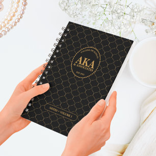 Carnet Monogramme professionnel Black Gold Trellis