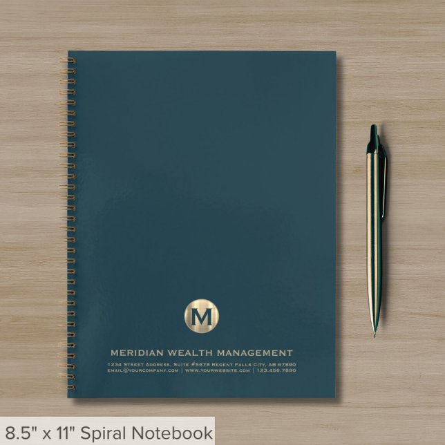 Carnet Monogramme professionnel Turquoise et Gold Busines (Créateur téléchargé)