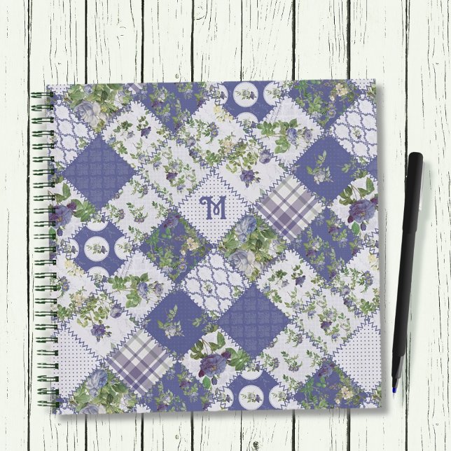 Carnet Monogramme Quilt Patchwork vintage (Créateur téléchargé)