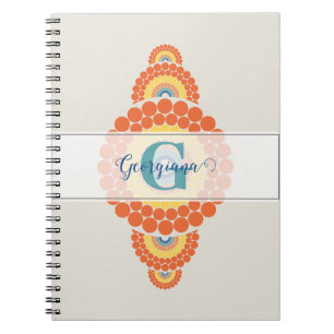 Carnet Monogramme Radiant Aegean Été Ornemental Mandala