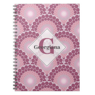 Carnet Monogramme Radiant Rose Dusky Rose Dot Mandala