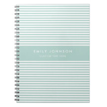 Monogramme Rayures Turquoise Minimaliste Moderne