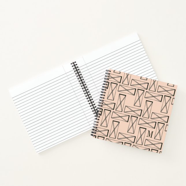 Carnet Monogramme | Rectangle géométrique X Design (Intérieur)