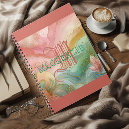 Carnet Monogramme Retour à la maison scolaire Chic Preppy