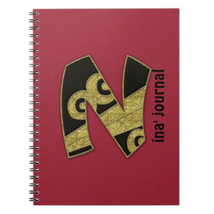 Carnet monogramme rétro - N