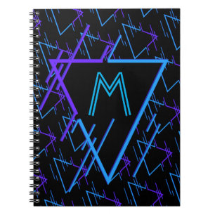 Carnet Monogramme Retro Neon Motif géométrique 2
