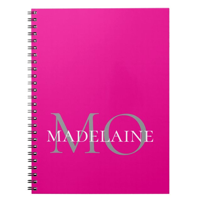Carnet  Monogramme Rose Blanc Personnel  (Devant)