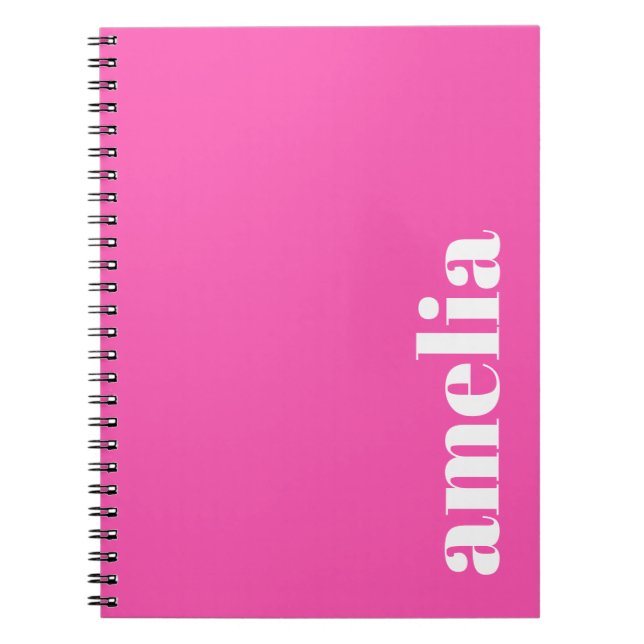 Carnet Monogramme rose chaud (Devant)