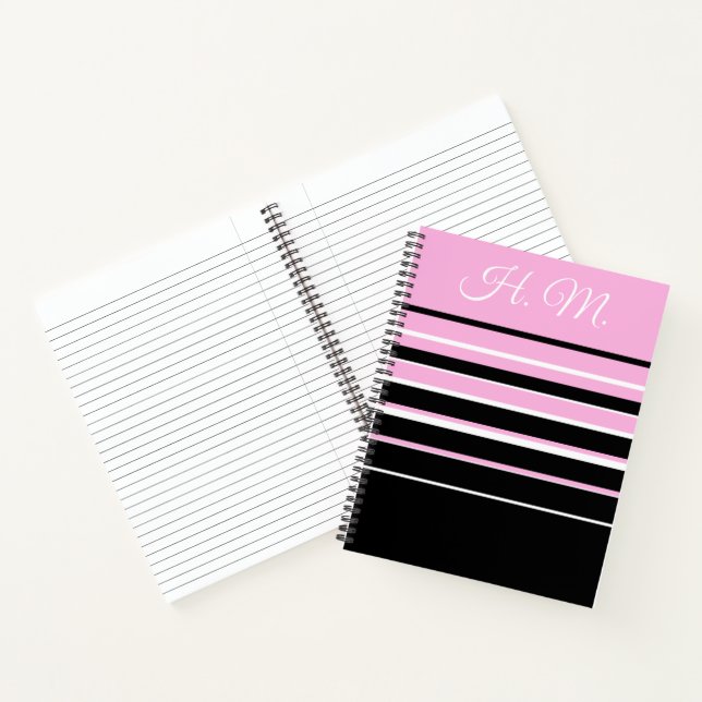 Carnet Monogramme rose et noir (Intérieur)