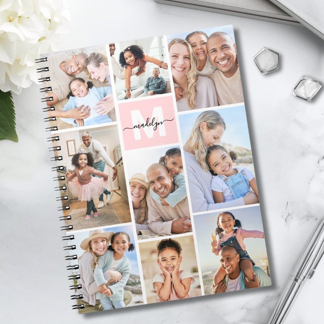 Carnet Monogramme Rose Fard Photo (Photo Blush Pink Monogram Notebook )