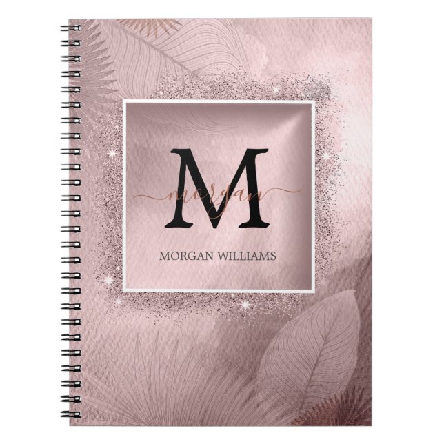 Carnet Monogramme rose Gold Script (Devant)