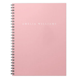Carnet Monogramme Rose Minimaliste Élégant