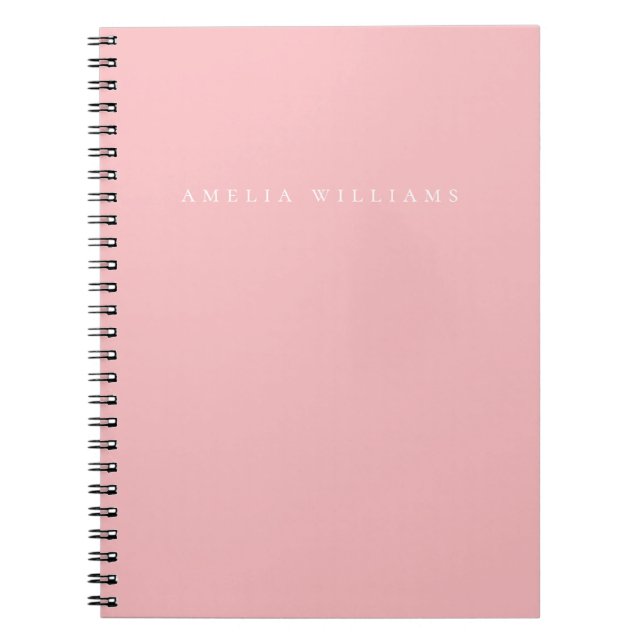Carnet Monogramme Rose Minimaliste Élégant (Devant)