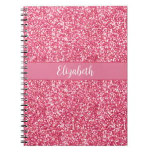 Carnet Monogramme Rose Pailleté Gris Tendance Glamour Bri