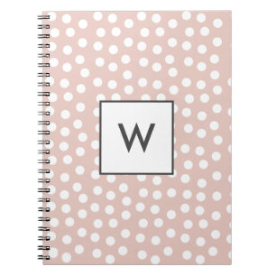 Carnet monogramme rose pâle
