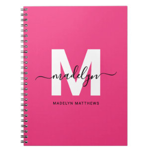Carnet Monogramme Rose Personnalisé