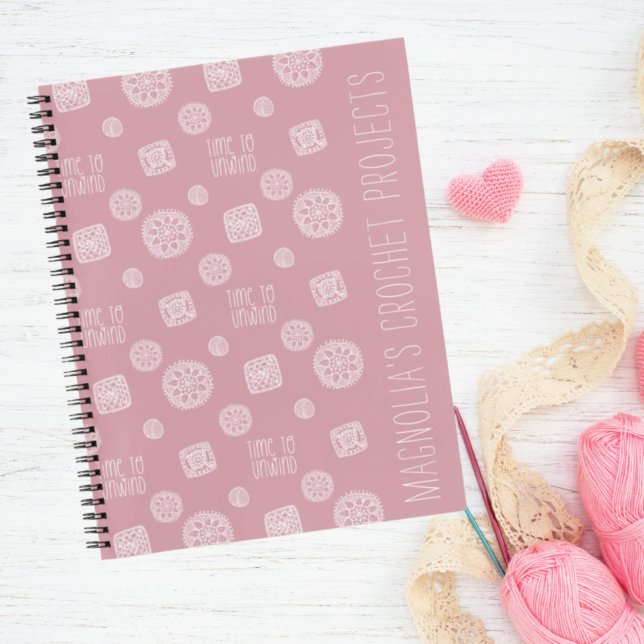 Carnet Monogramme rose vif Temps pour dévier Crochet (Créateur téléchargé)