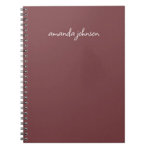 Carnet Monogramme rouge élégant simple Ajouter le nom com
