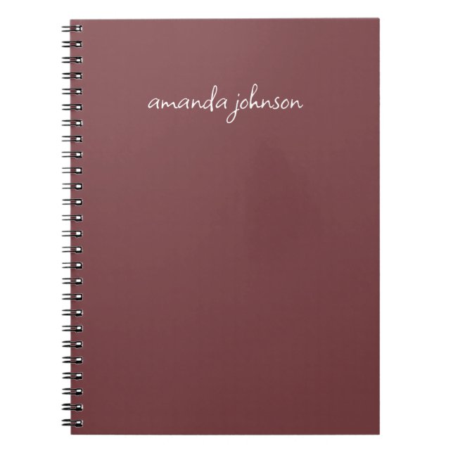 Carnet Monogramme rouge élégant simple Ajouter le nom com (Devant)