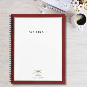 Carnet Monogramme rouge simple