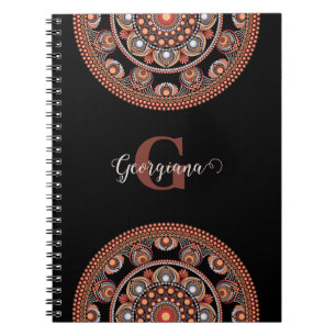 Carnet Monogramme Safari Sunset Bohemian Dot Mandala
