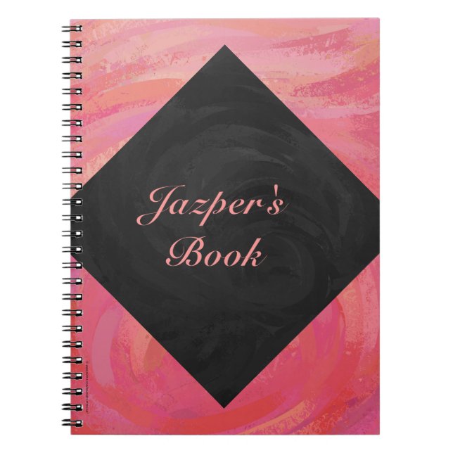 Carnet Monogramme saumon Swirl (Devant)