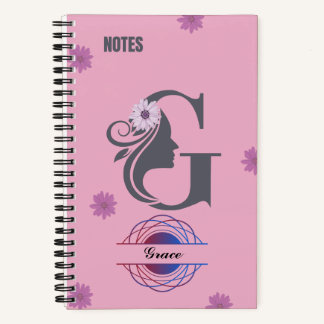 Carnet Monogramme Silhouette - Nommé avec la lettr