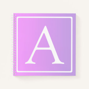 Carnet Monogramme simple Ombre subtil rose/violet