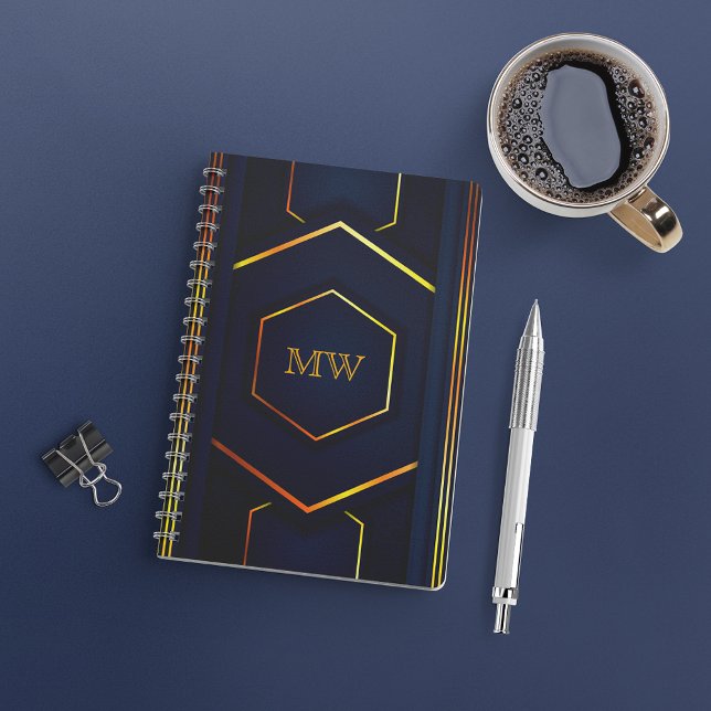 Carnet Monogramme stylé géométrique moderne (Créateur téléchargé)