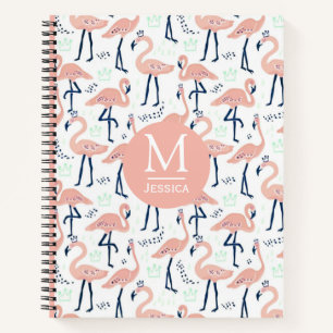 Carnet Monogramme tendance Princesse Flamingo