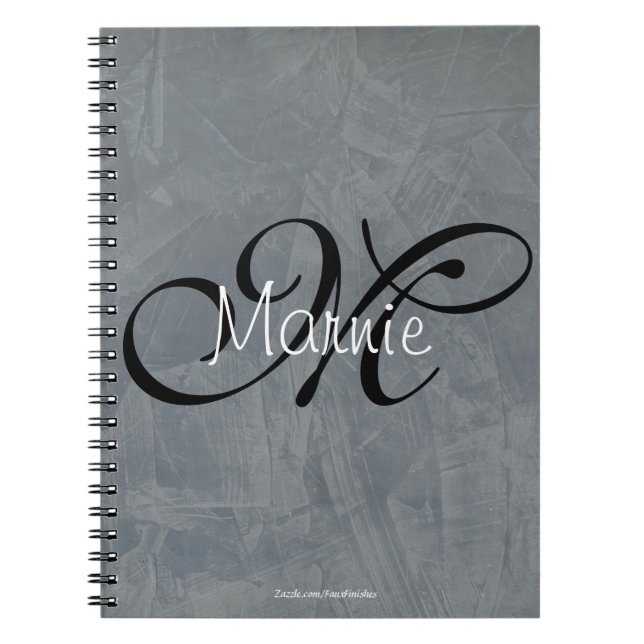Carnet Monogramme Toscan Ardoise Faux Finition (Devant)