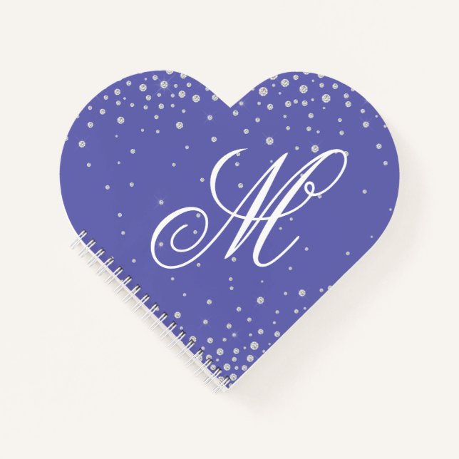 Carnet Monogramme Très Peri Diamants Violets Personnalisé (Devant)