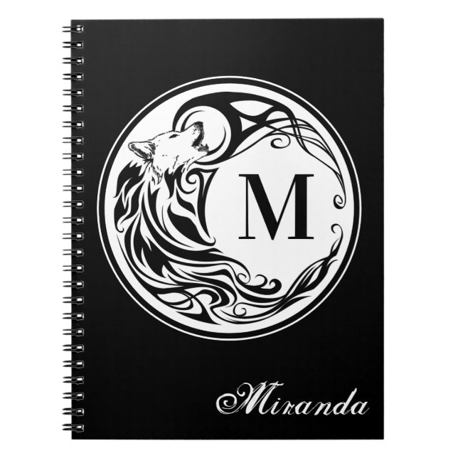 Carnet Monogramme tribal de loup (Devant)