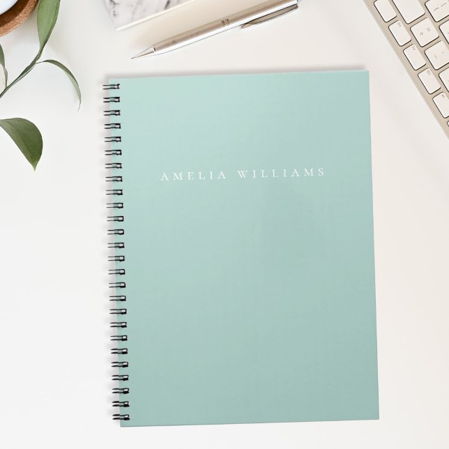 Carnet Monogramme Turquoise Minimaliste Élégant (Créateur téléchargé)