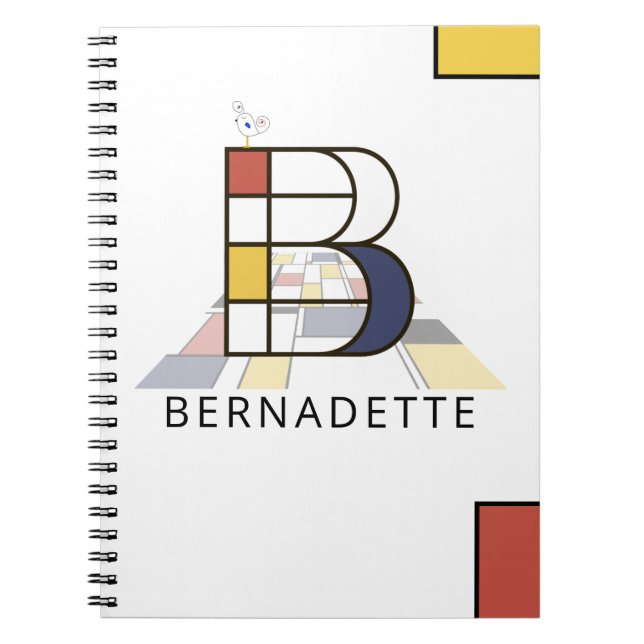 Carnet Monogramme unique de style néoplasticisme. Lettre  (Devant)