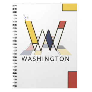 Carnet Monogramme unique de style néoplasticisme. Lettre