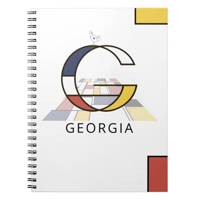Carnet Monogramme unique de style néoplasticisme. Lettre  (Devant)