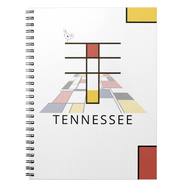 Carnet Monogramme unique de style néoplasticisme. Lettre  (Devant)