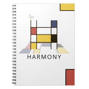 Carnet Monogramme unique de style néoplasticisme. Lettre