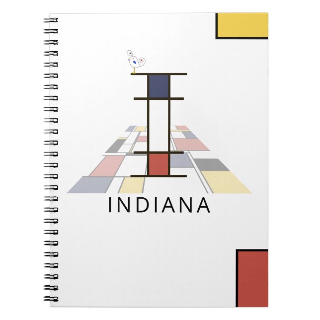 Carnet Monogramme unique de style néoplasticisme. Lettre  (Devant)
