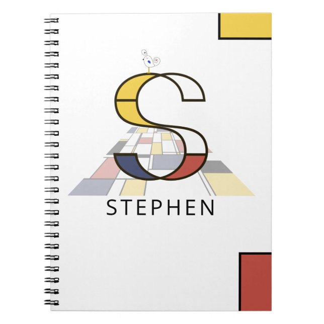 Carnet Monogramme unique de style néoplasticisme. Lettre  (Devant)