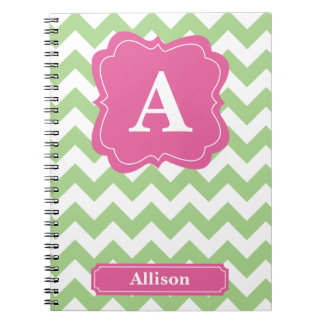 Carnet Monogramme vert clair de Chevron