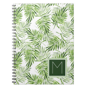 Carnet Monogramme vert des palmettes