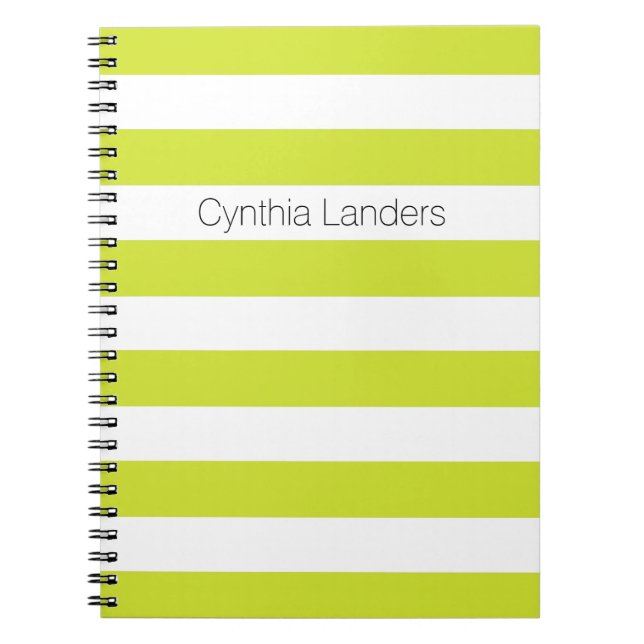 Carnet Monogramme vert poire moderne (Devant)