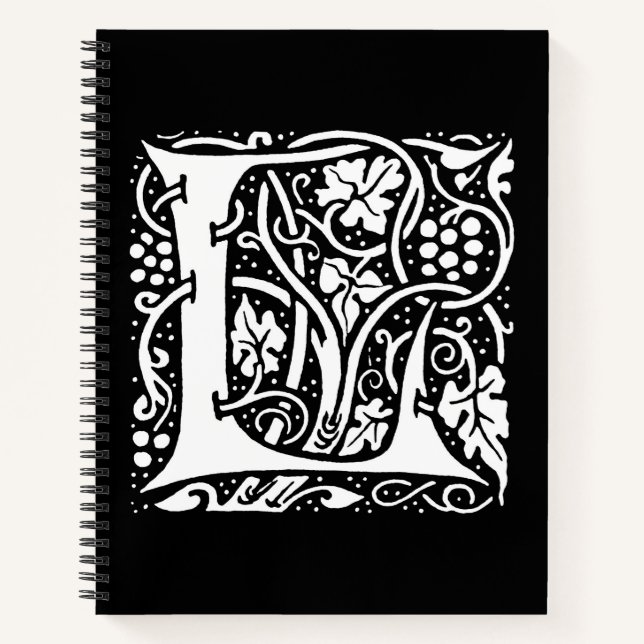 Carnet Monogramme vintage L Art Nouveau (Devant)