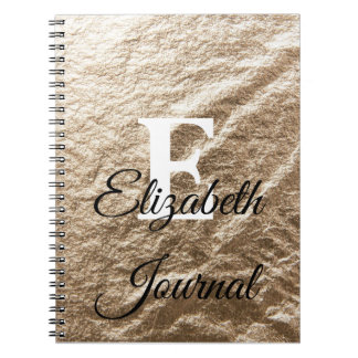 Carnet Monogramme vintage typographie or écroulé papier