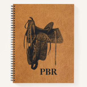 Carnet Monogramme vintage Western Horse Saddle